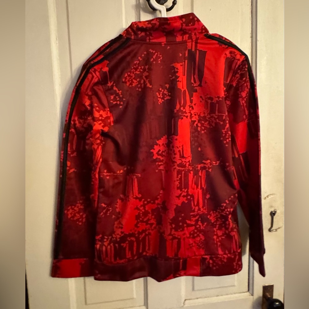 adidas Red Patterned Track Jacket - Picture 5 of 7